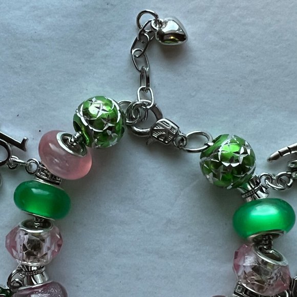 Alpha Kappa Alpha Cherish Charm Bracelet AKA - Picture 8 of 8